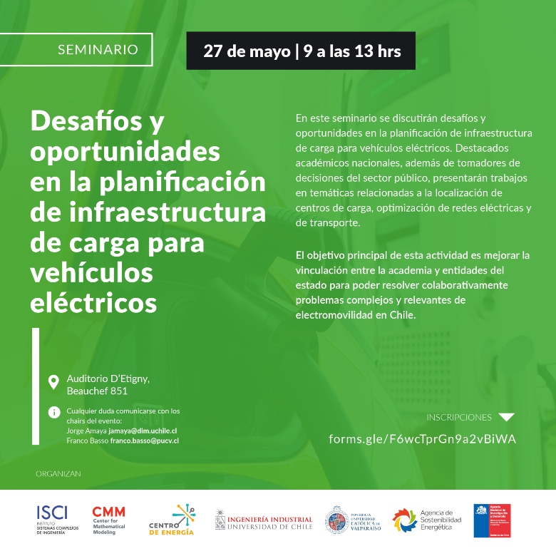 (Español) Webinar-presencial: “Desafíos Y Oportunidades En La Planificación De Infraestructura De Carga Para Vehículos Eléctricos”