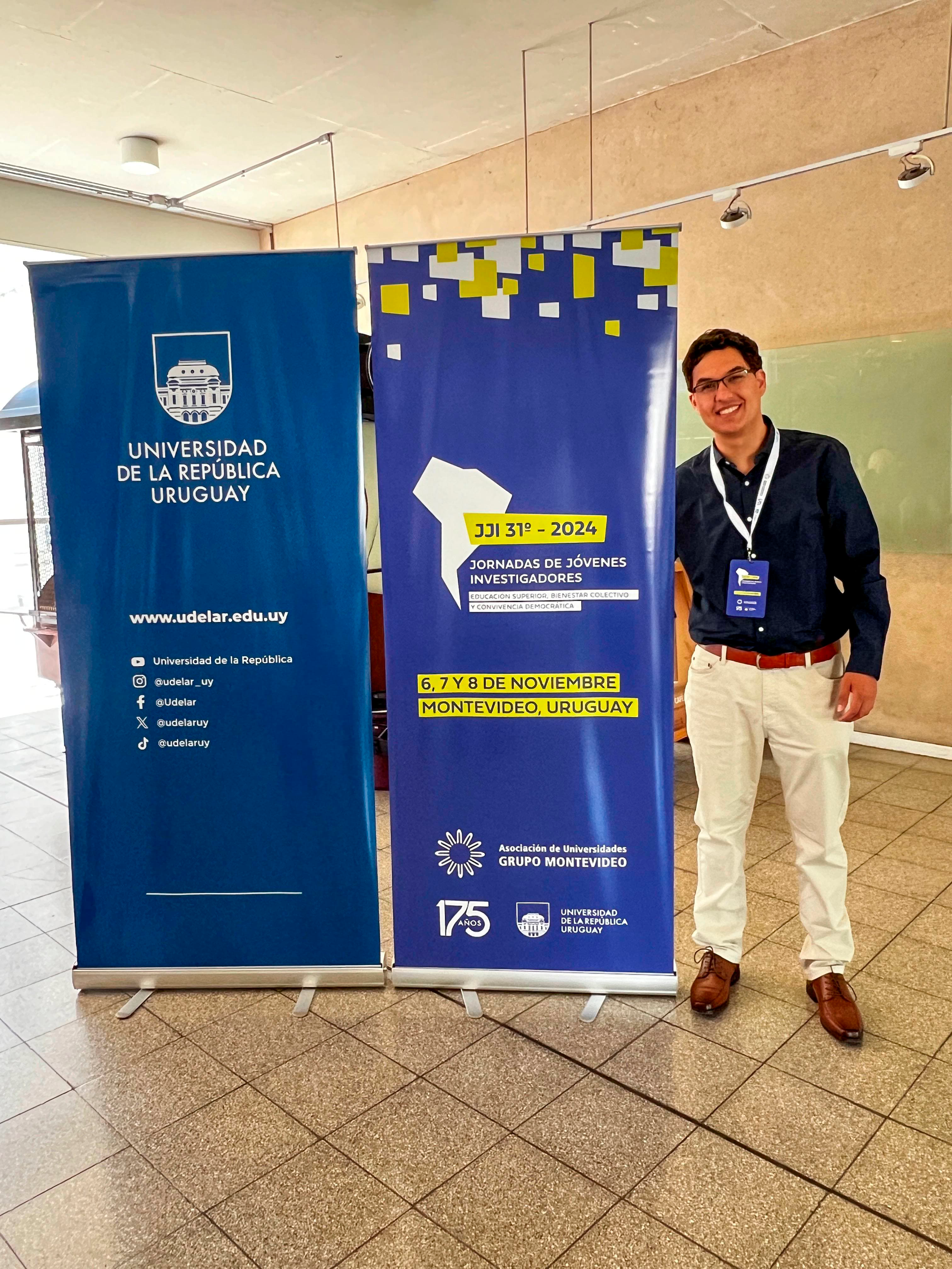 Javier Pismante Aguilera, Estudiante Asociado Del Centro De Energía, Presenta En La 31° Versión De Las Jornadas De Jóvenes Investigadores 2024 De La AUGM En Montevideo, Uruguay