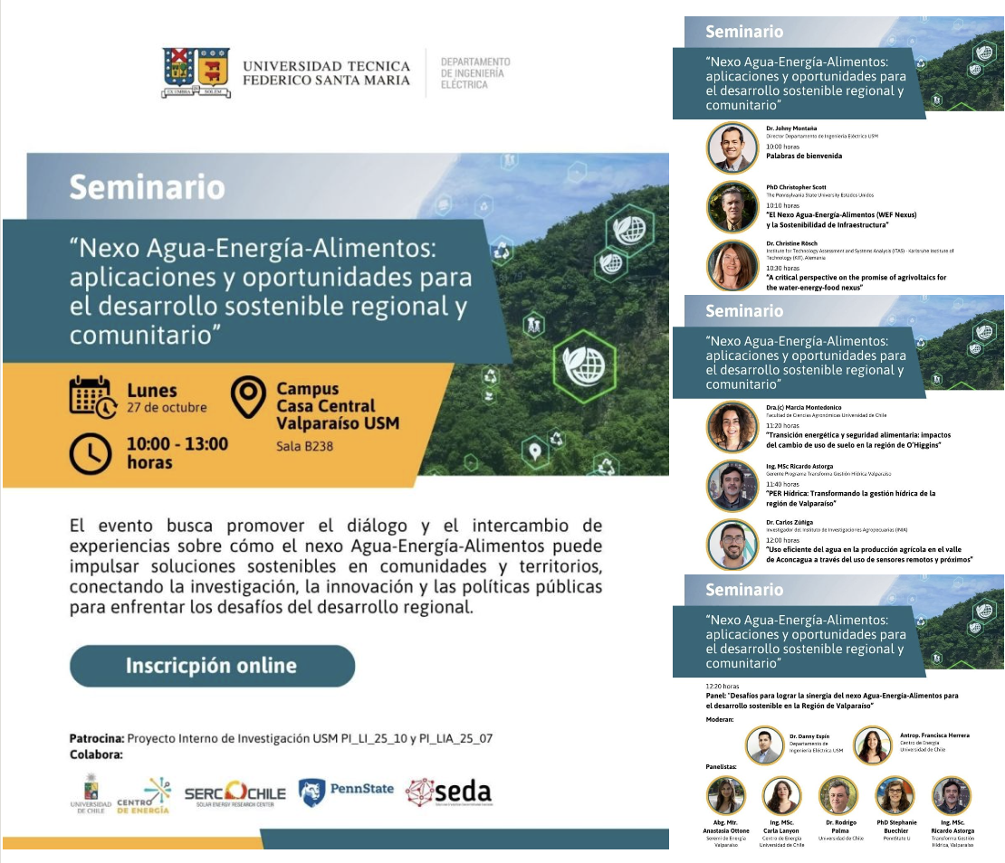 Seminario: «Nexo Agua-Energía-Alimentos: Aplicaciones Y Oportunidades Para El Desarrollo Sostenible Regional Y Comunitario»